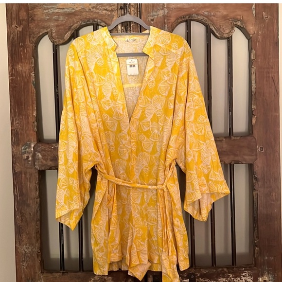 Free People intimate The Only Rober Romper Yellow Seashell Size Small NWT - Picture 6 of 6